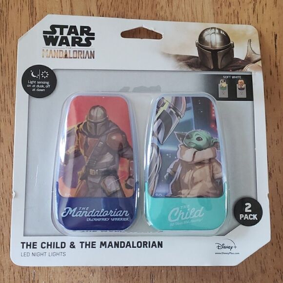 𝅺STAR Wars  LED Night Lights 2 Pack The Child and The Mandalorian New Grogu - Picture 1 of 10